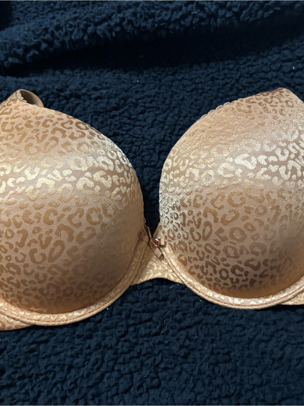 Victoria's Secret Gold Leopard Print Push-Up Bra